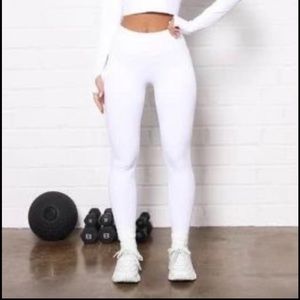 White workout leggings